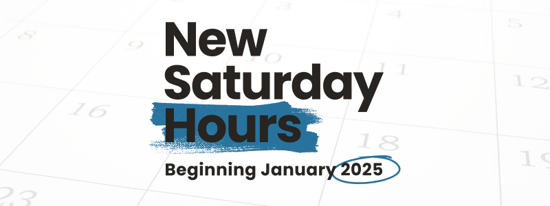 New Saturday Lobby Hours Beginning January 2025